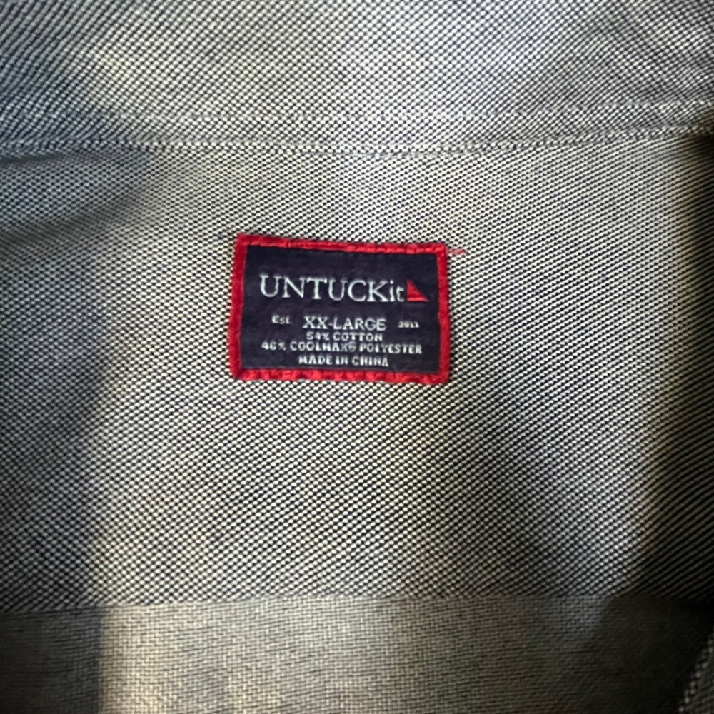 UNTUCKit Button Down Shirt Mens XXL Grey Maximin Grunhaus Coolmax Stretch - Picture 3 of 6